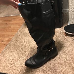 Black knee high boots